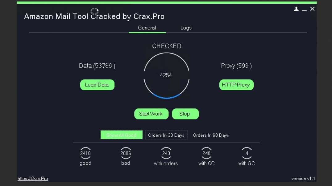 ⁣Amazon Mail Tool Cracked by Crax.Pro [Orders-CC-Giftcards]