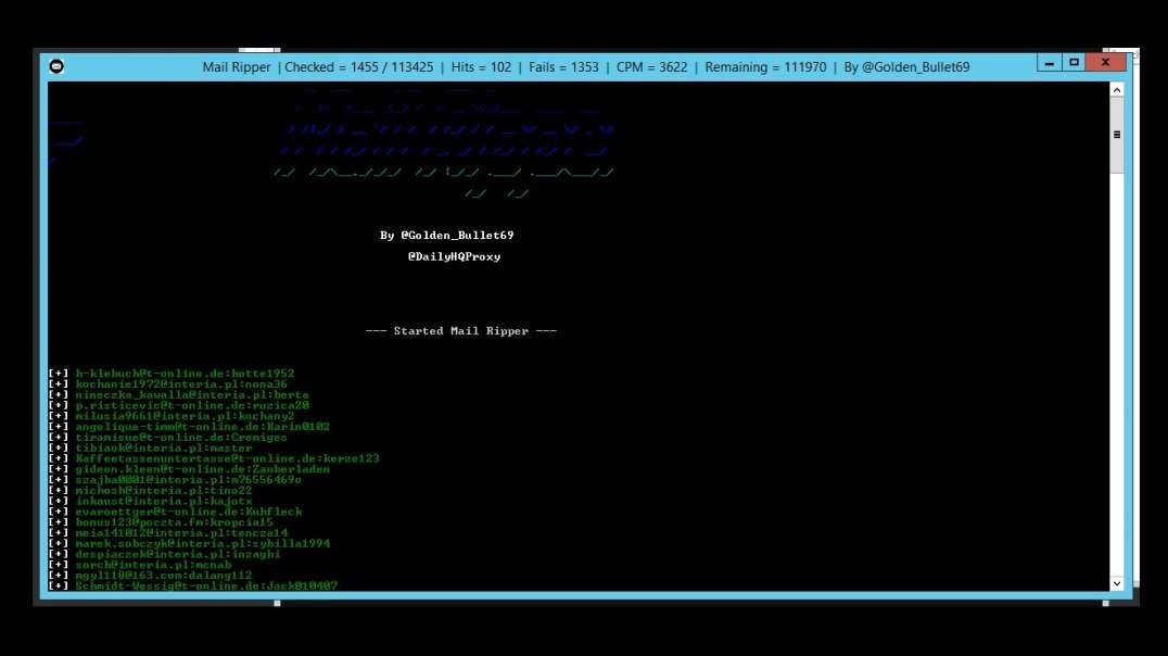 Mail Ripper By @Golden_Bullet69 - Proxyless Checker v1