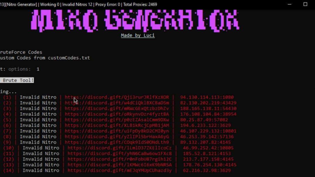 ⁣Discord Nitro Brute (Code Generator + Checker + Auto Claim) 3.0.0
