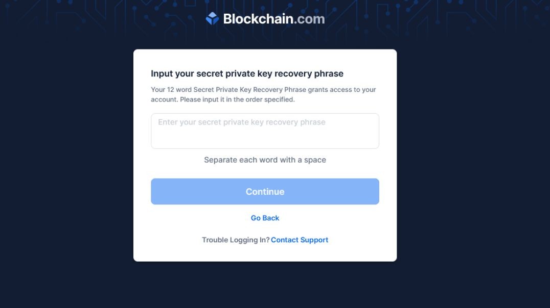 ⁣⁣Blockchain.com scam page 2021 with good antibot