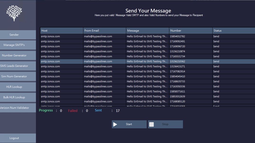 SMTP to SMS Sender - SMTPSES