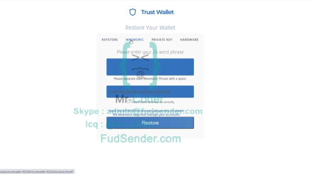 ⁣Trust Wallet Scam Page