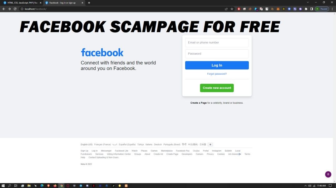 Facebook scampage + [strong anti bots]  send result to email or Telegram API