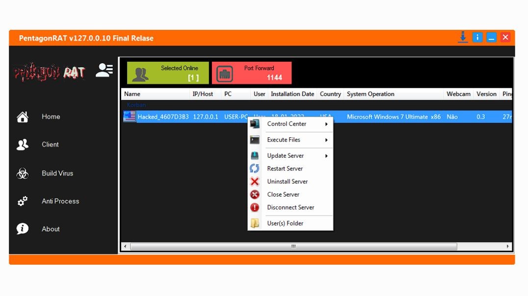 Pentagon Rat - Remote Administrator Trojan