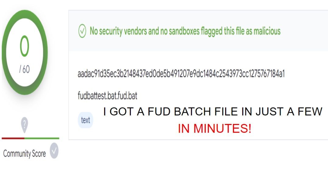 how to make a fud batch file in virustotal