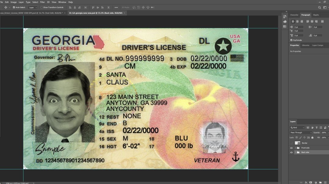 Georgia Driver License PSD Template