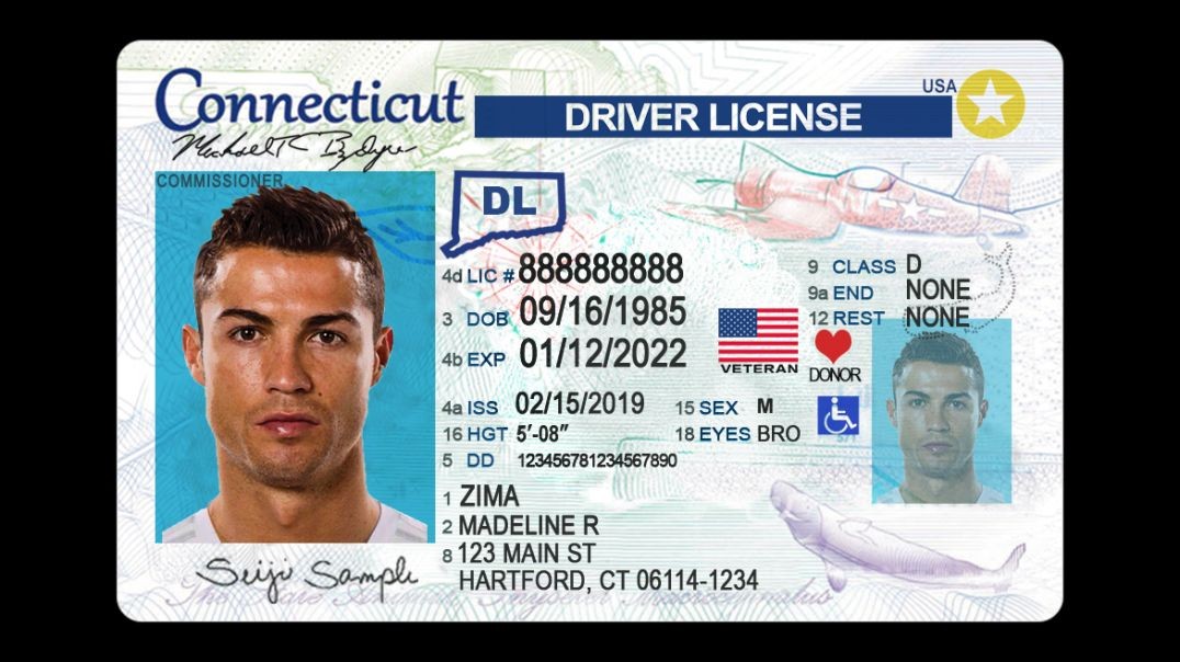 Connecticut Driver License PSD Template