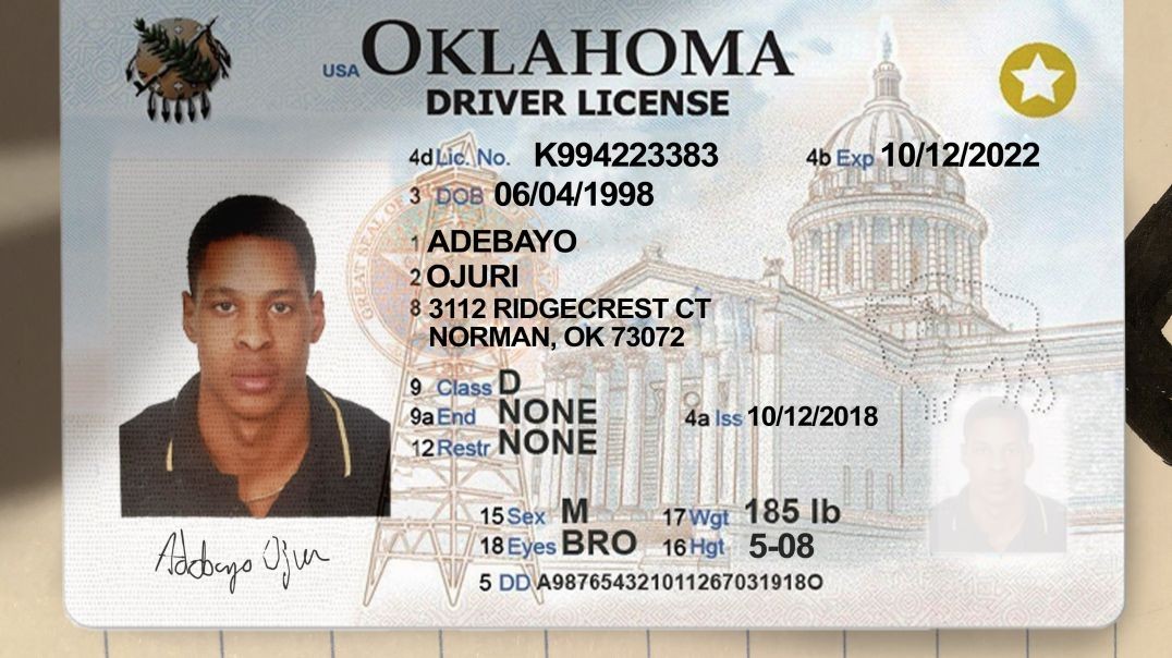 Buy OKLAHOMA Driving License PSD Template | High Quality Fully Editable