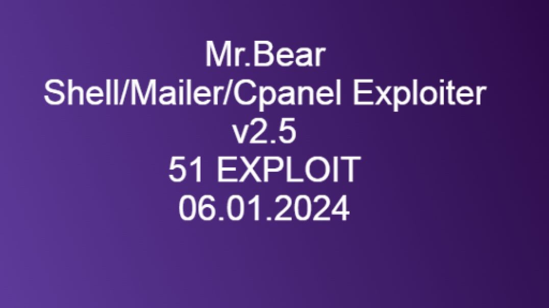 Mr.Bear 51x Exploit Shell/Mailer