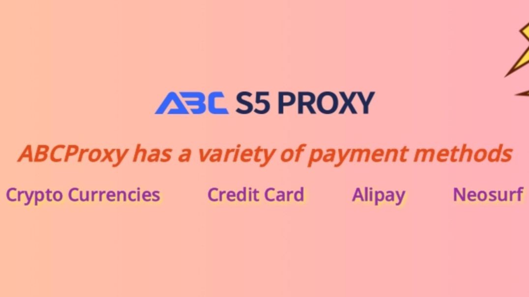 ABCProxy payment methods include Alipay, credit cards, Neosurf and a variety of cryptocurrencies