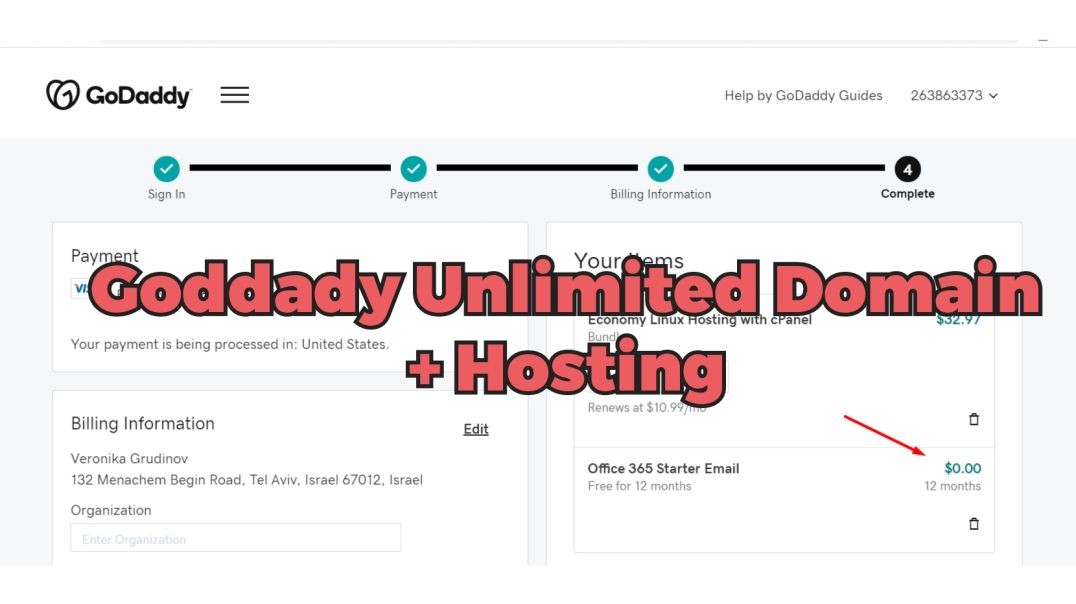 Unlimited hosting + Domain + SMTP goddady | prívate method