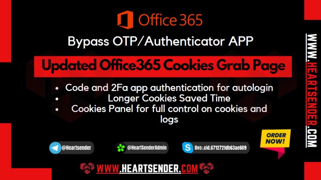 Office365 Cookies Grab Page | OFFICE 365 Cookies  page - bypass 2FA authorization live panel