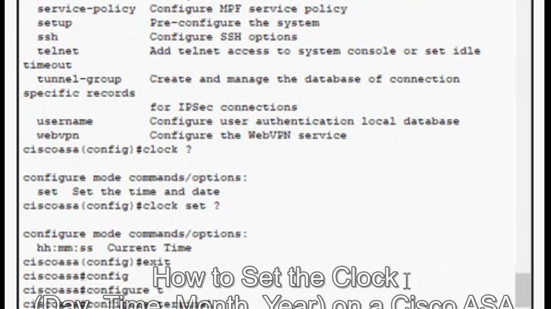How to Set the Clock (Day_Time_Month_Year) on a Cisco ASA via the CLI