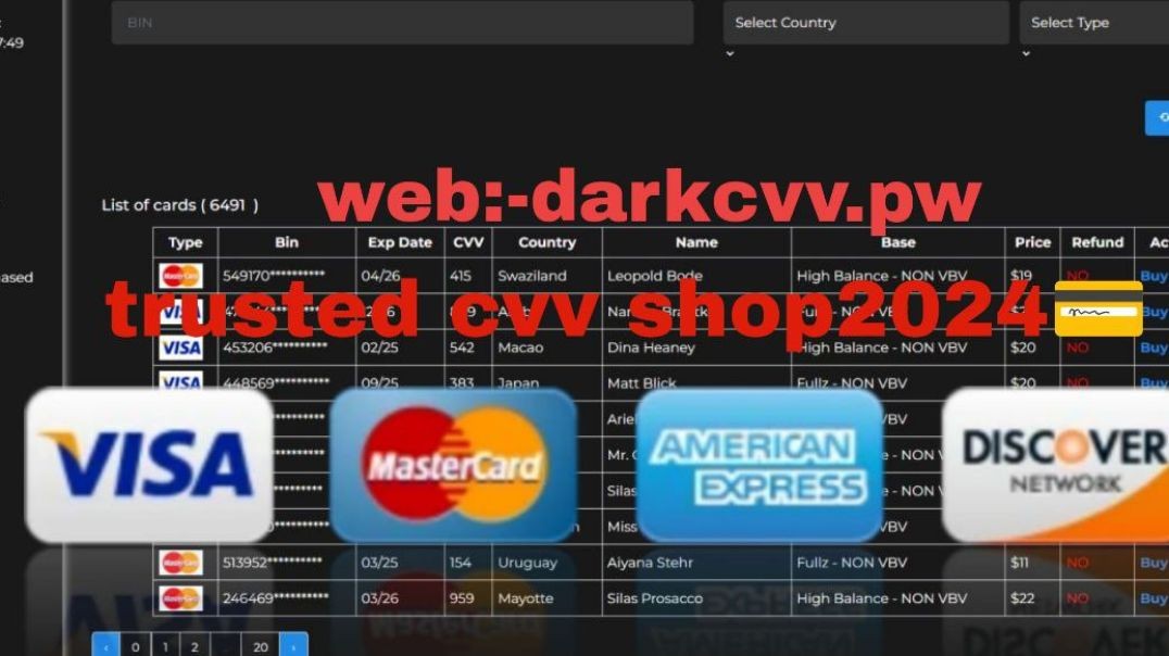 Best Non Vbv CC Vendor 2024 | Popular CC Website | darkcvvpw | Legit & Trusted