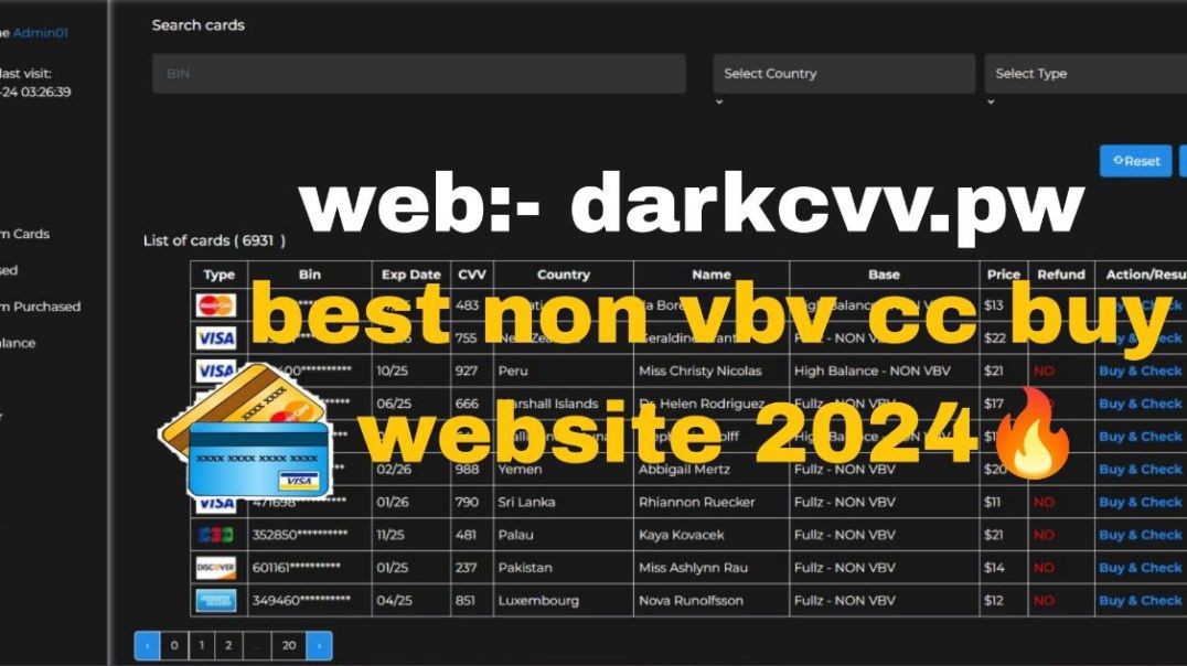 Best Non Vbv Cvv Shop | Carding Website | Non Vbv CC | Working CC | Legit & Trusted |