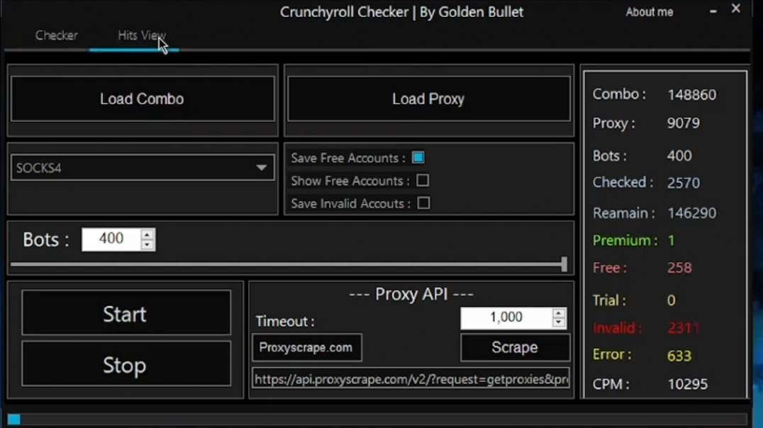 ⁣Crunchyroll Checker by Golden Bullet for free