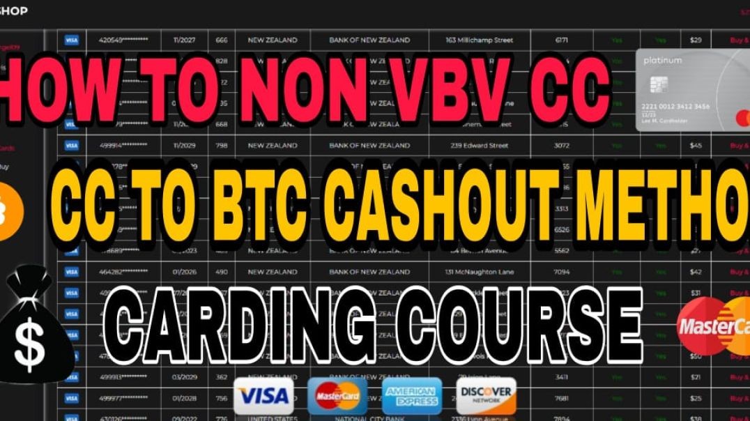 ⁣HOW TO BUY NON VBV CARD | CC TO BTC CASHOUT PROCESS | CARDING COURSE ALL EXPALIN IN (ENGLISH)