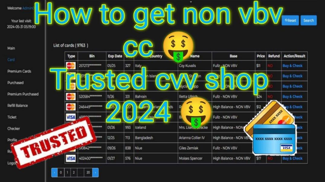 Best Non Vbv CC Vendor 2024 | How To Get Non Vbv CC | Carder Website | Legit & Trusted |