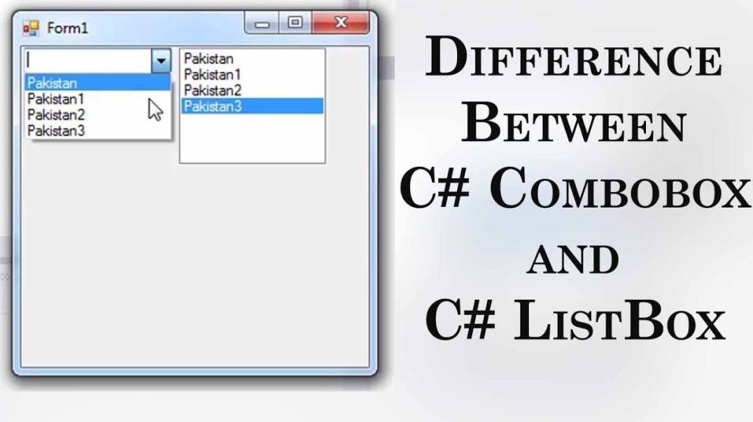 ⁣050 - Difference Between C# Combobox and C# ListBox