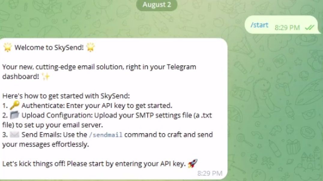 ⁣SkySend Telegram Bulk Mailer