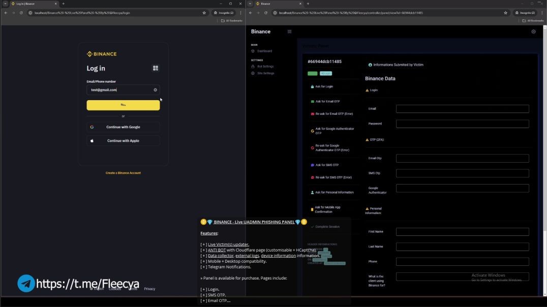 ⁣BINANCE - Live UADMIN PHISHING PANE