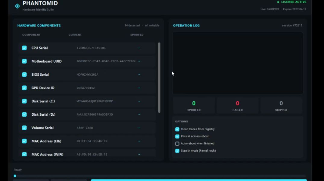 PHANTOMID – hardware spoofer written in Python