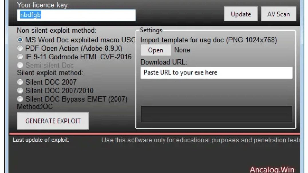 Ancalog Exploit Builder